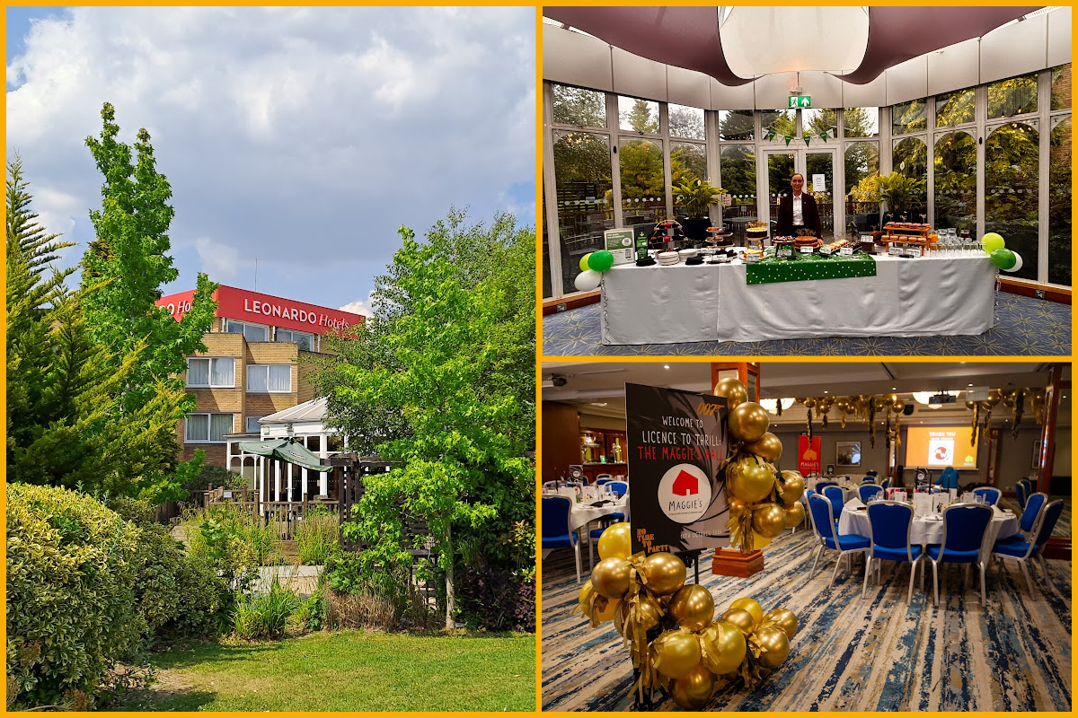 Collage of Leonardo Hotel Cheltenham and fundraising events held